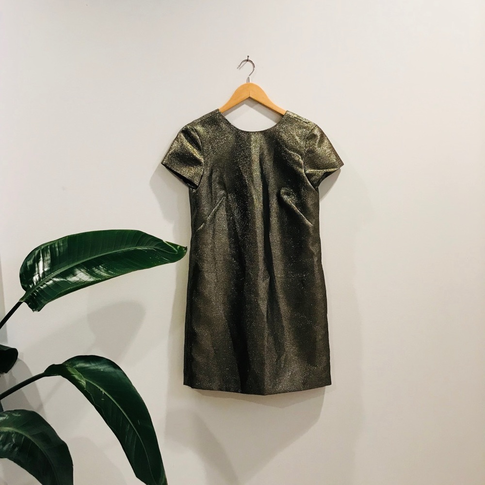 Madewell Gold Shimmer Mini Dress